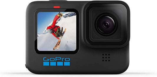 GoPro HERO10 Black - Waterproof Action Camera with Front LCD and Touch Rear Screens|5.3K 60 Ultra HD Video|23MP Photos|1080p Live Streaming - front