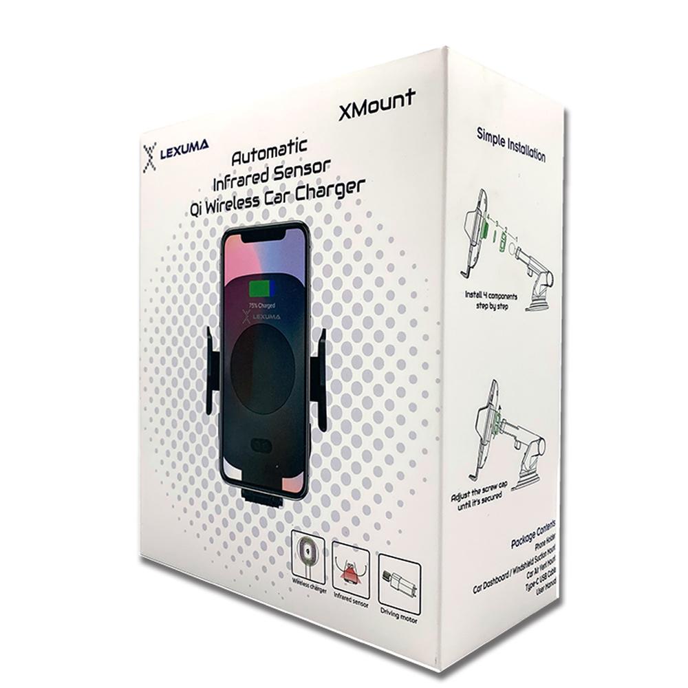 Automatic Infrared Sensor Qi Wireless Car Charger Mount Lexuma XMount 紅外線自動感應無線充電車架 package
