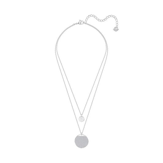 SWAROVSKI Ginger Rhodium Plated & Clear Crystal Layered Pendant #5389047