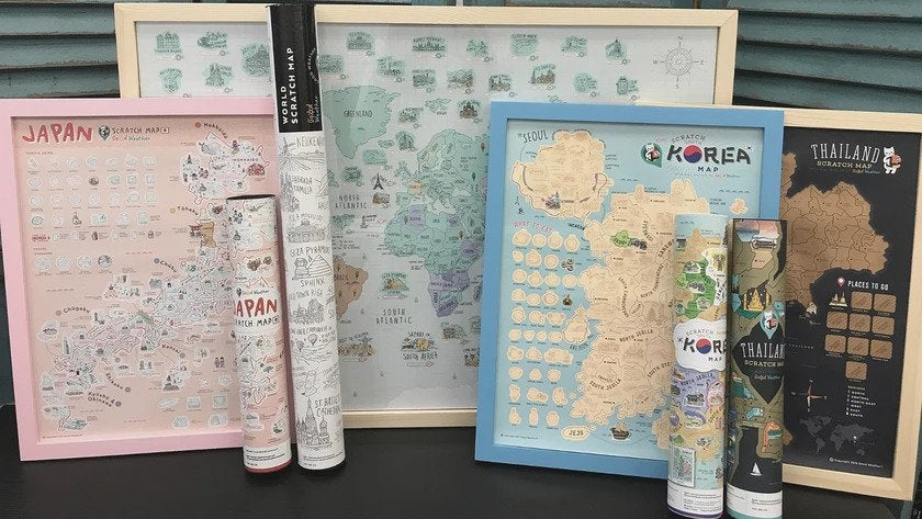 frame your scratch maps - 刮刮地圖 刮刮樂 scratch mapa travel map deluxe map