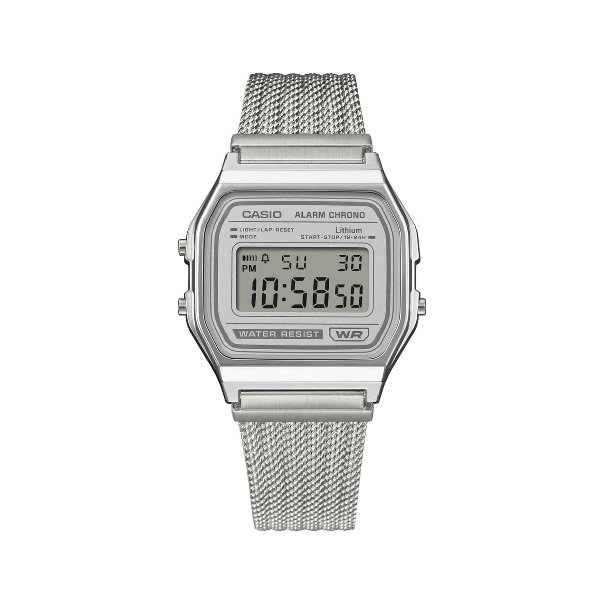 Casio Vintage 銀色網織不鏽鋼數碼手錶 A158WEM-7EF - detail photo 2