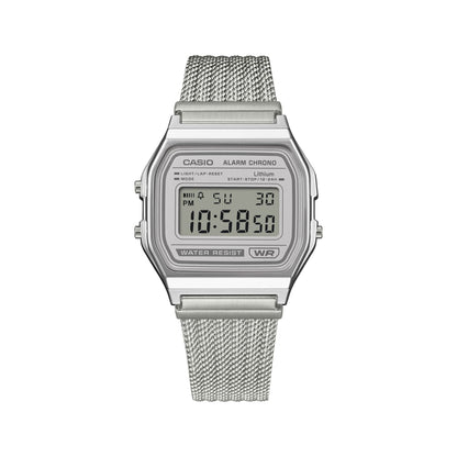 Casio Vintage 銀色網織不鏽鋼數碼手錶 A158WEM-7EF - detail photo 2