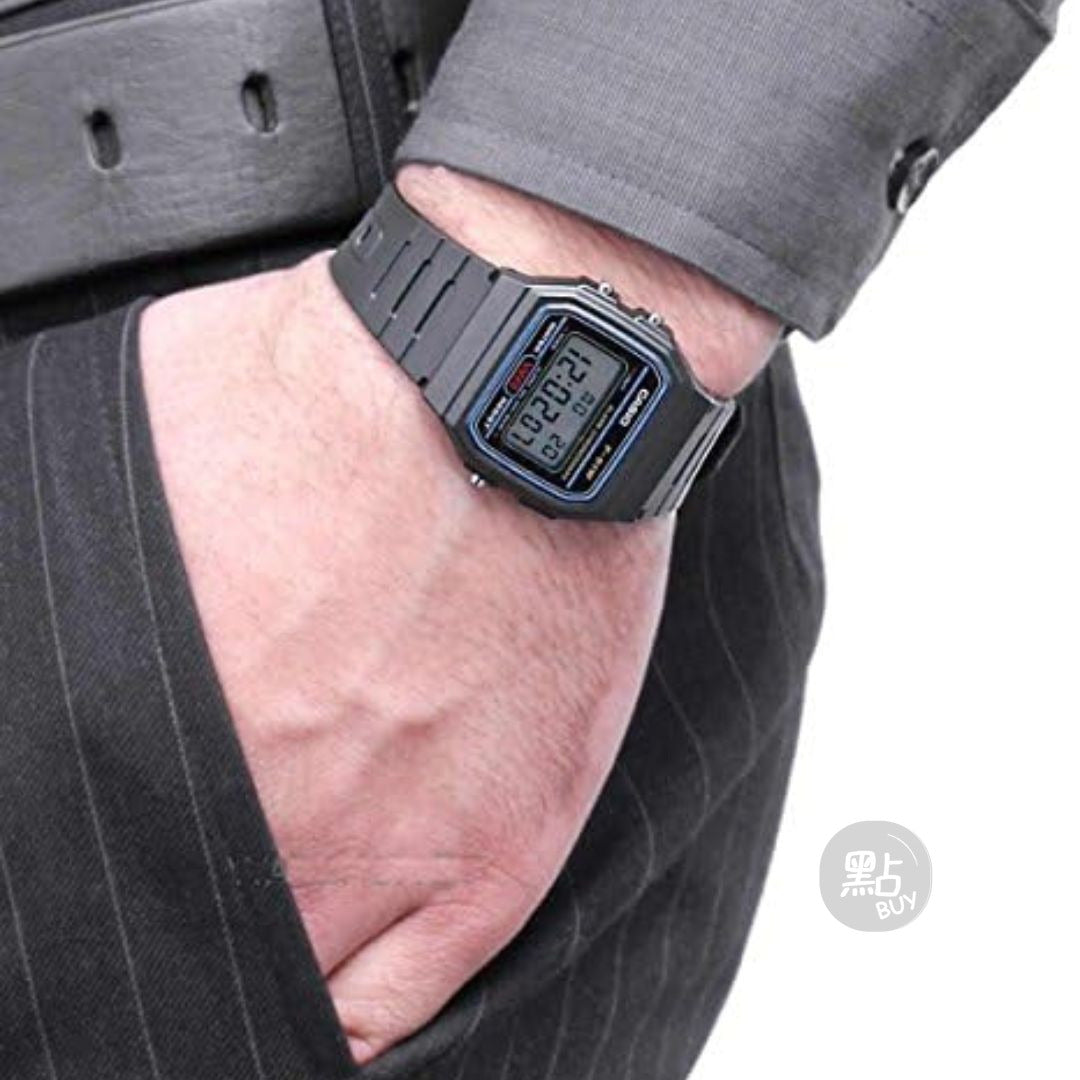 CASIO F-91W-1DG 標準微光黑色手錶
