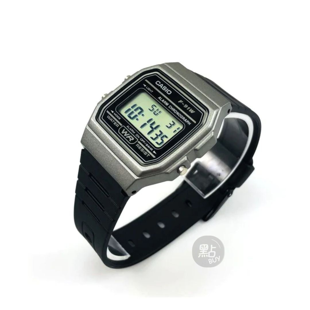 CASIO F-91WM-1BDF 黑色數碼手錶