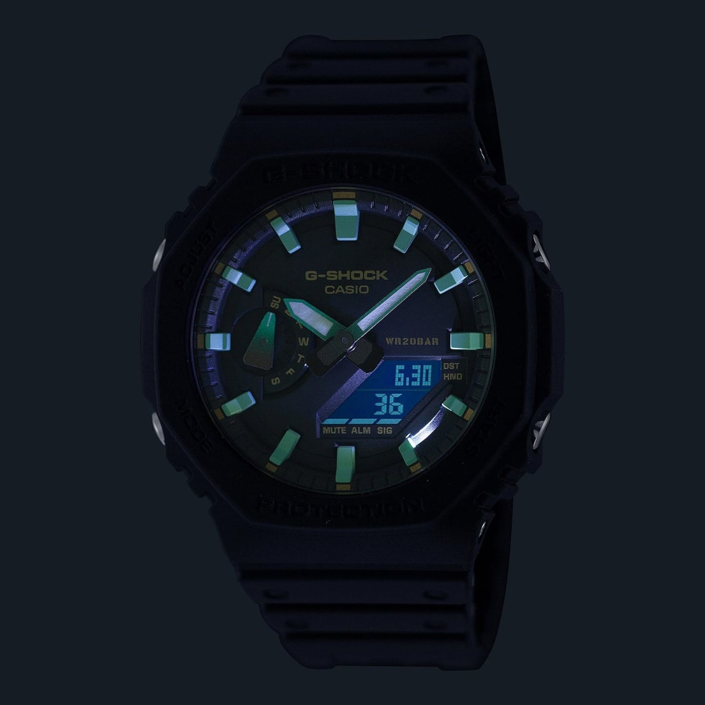 卡西歐 GA-2100RC-1ADR - 側面照