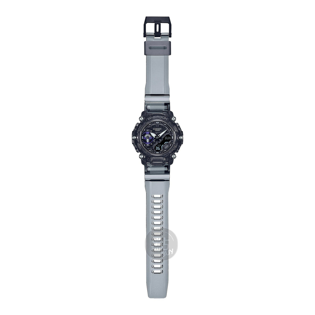 CASIO GA-2200SKL-8AER G-Shock 樹脂錶帶 200米防水 - 煙灰色樹脂錶帶，完整側面圖