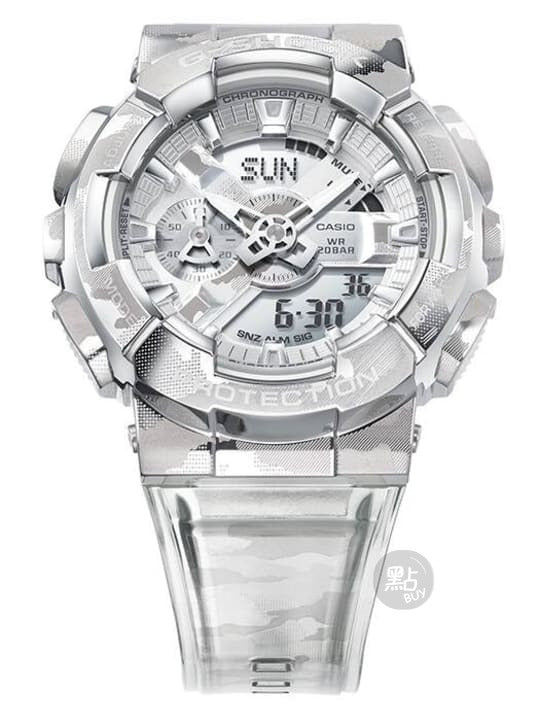 CASIO GM-110SCM-1AER 類比-數位 GM-110 Series 手錶 - 計時碼錶小錶盤正面特寫