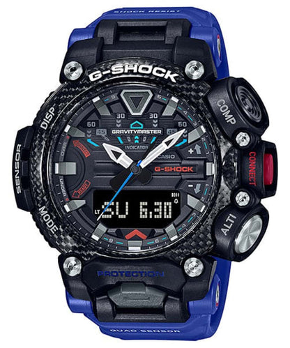 Casio GR-B200-1A2DR Master of G - Air Gravitymaster 手錶 - 碳纖維錶圈錶款，正面白色背景