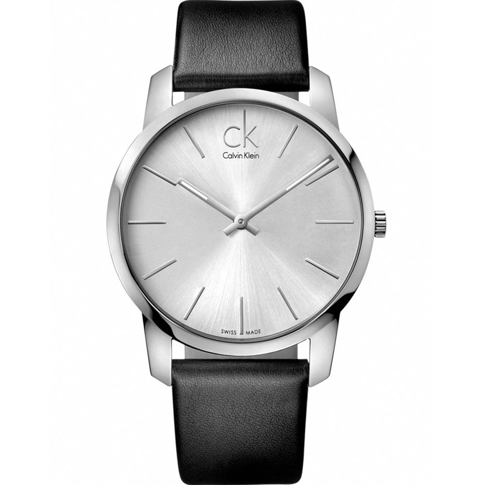 NEW Calvin Klein City Leather Mens Watches - Black K2G211C6 全新 Calvin Klein City 皮革男士手錶 - 黑色 K2G211C6