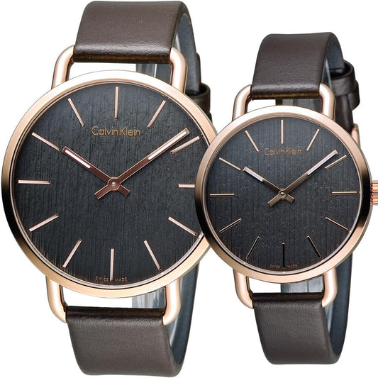 NEW Calvin Klein Even Leather Ladies Watches - Brown K7B236G3 全新 Calvin Klein Even 皮革女士手錶 - 棕色 K7B236G3