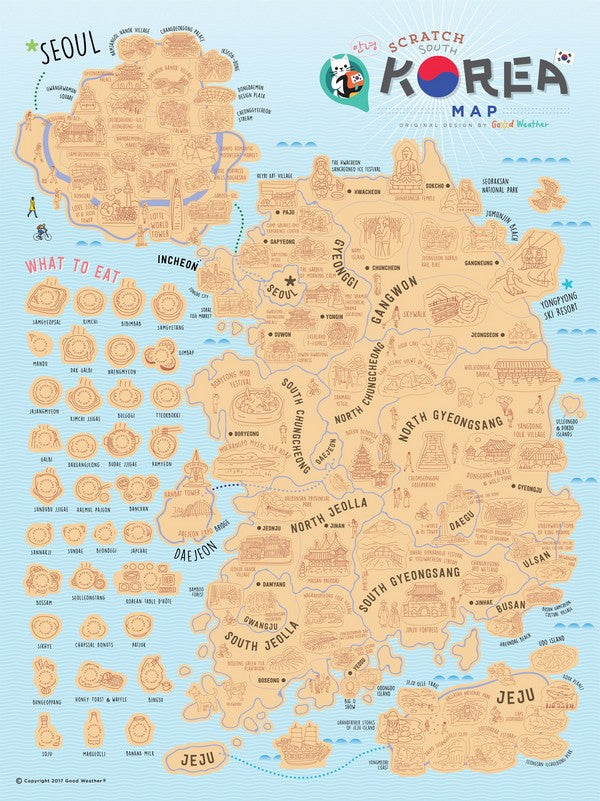 Korea Scratch Travel Map poster decoration- Travel to Korea 韓國旅行刮刮地圖（內附刮刮片）before