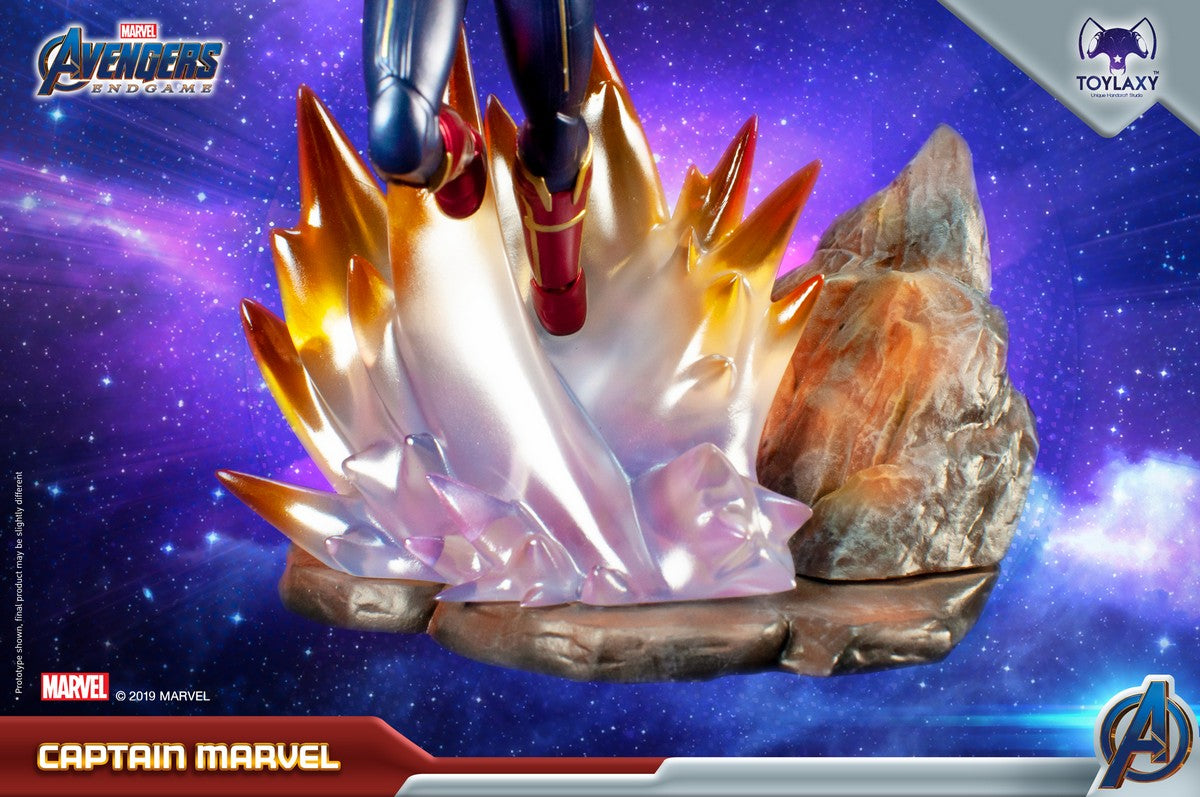 漫威復仇者聯盟：Marvel隊長正版模型手辦人偶玩具 Marvel's Avengers: Endgame Premium PVC Captain Marvel official figure toy wave 2  base
