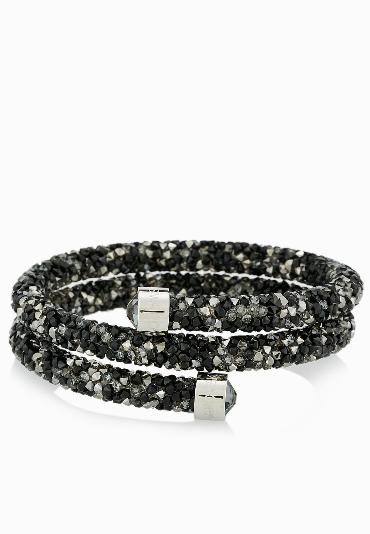 SWAROVSKI Crystaldust Ladies Grey Crystaldust Double Bangle #5255909