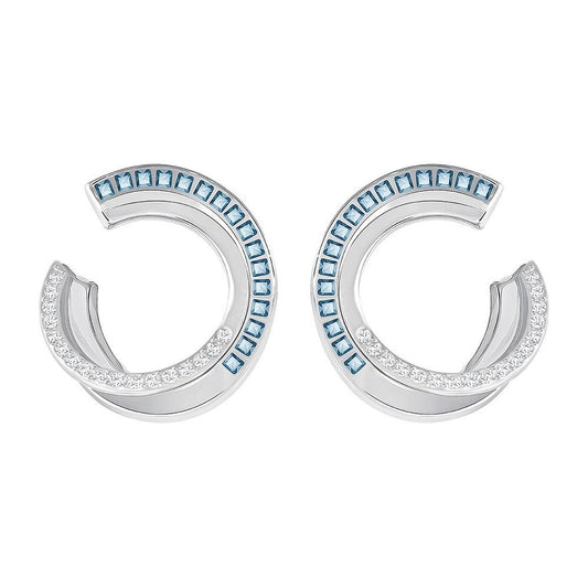 SWAROVSKI Hero Hoop Earrings Teal Rhodium #5352226