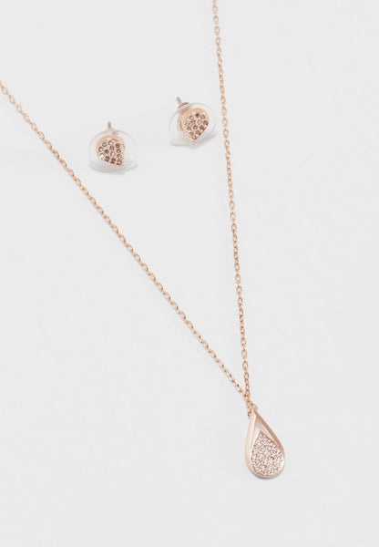 SWAROVSKI Ginger Pear Set White Rose Gold #5367891