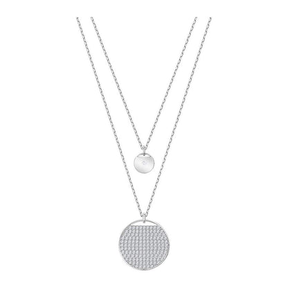 SWAROVSKI Ginger Rhodium Plated & Clear Crystal Layered Pendant #5389047