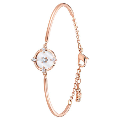 SWAROVSKI North Medium Bangle - White & Rose-gold tone plated #5495771