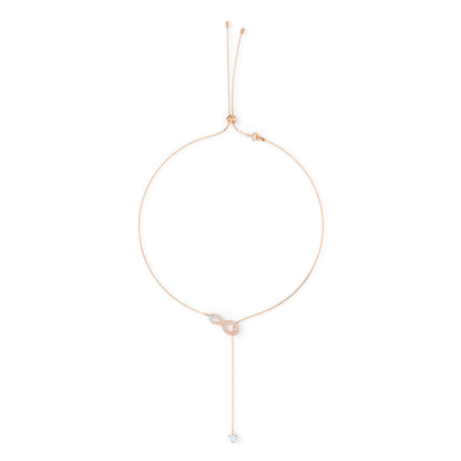 SWAROVSKI Infinity Y necklace - White & Rose Gold Plated #5521346