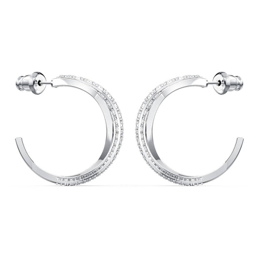 SWAROVSKI Twist Hoop Earrings - White #5563908